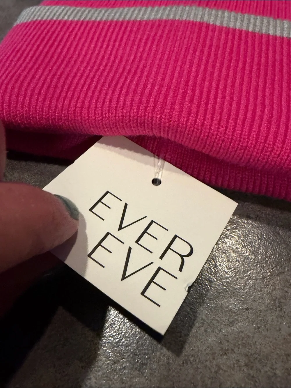 Evereve Hot Pink Bean Skull Cap with Reflective Silver Band